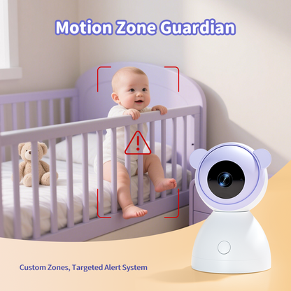 Paarse Young Nest babyfoon met camera