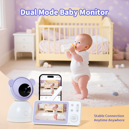 Paarse Young Nest babyfoon met camera